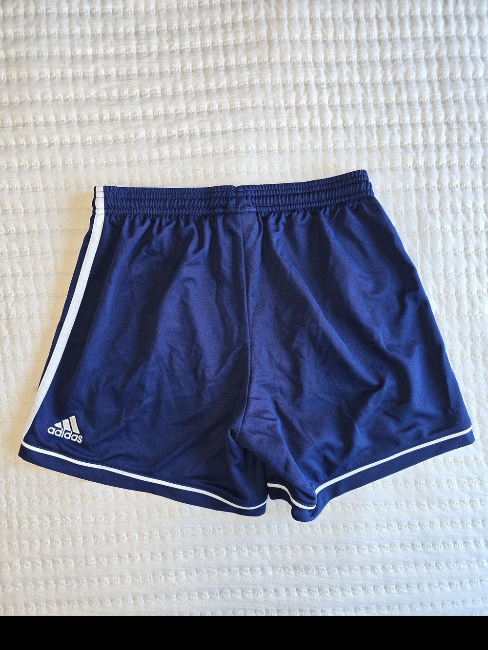 Adidas Women’s Navy Athletic Shorts with White Trim